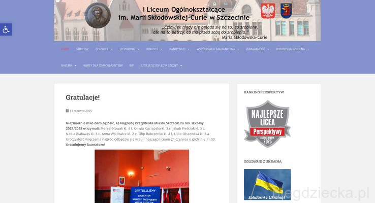 JEDYNKA STOWARZYSZENIE IM JANINY SZCZERSKIEJ PRZY I LICEUM OGÓLNOKSZTAŁCĄCYM